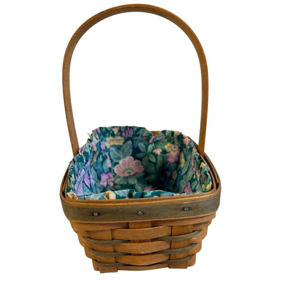 Vintage Longaberger Chore Basket Floral Liner Protector - Picture 5 of 11